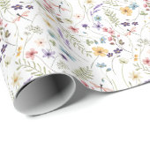 Wildblume und Schmetterlingsmuster Geschenkpapier (Rolleneckpunkt)