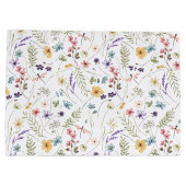 Wildblume und Schmetterlingsmuster Große Geschenktüte (Rückseite)