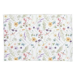 Wildblume und Schmetterlingsmuster Kissenbezug