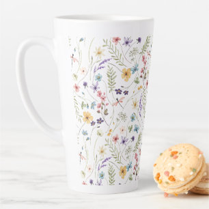 Wildblume und Schmetterlingsmuster Milchtasse