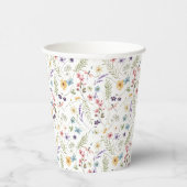 Wildblume und Schmetterlingsmuster Pappbecher (Rechts)