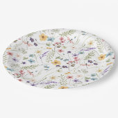Wildblume und Schmetterlingsmuster Pappteller (Schrägansicht)
