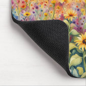 Wildblume- und Sonnenblumenfeld Mousepad (Ecke)