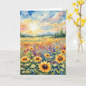 Wildblume und Sonnenblumenfeld zum Geburtstag Karte (Gelbe Blume)
