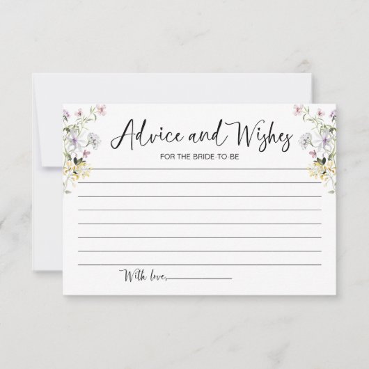 Wildblume und Wünsche für die Bride Card Einladung (Vorderseite)