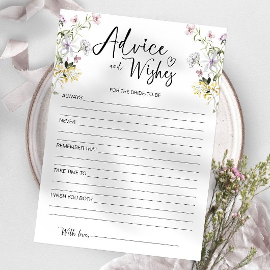 Wildblume und Wünsche für die Bride Card Einladung