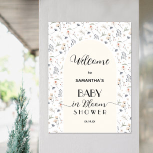 Wildblume Unisex Baby Dusche Willkommen Poster