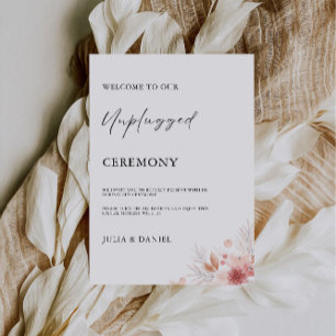 Wildblume Unplugged Zeremony Wedding Sign, Einladung