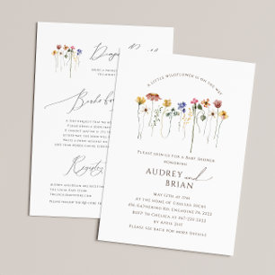 Wildblume unterwegs   Alle in einer Babydusche Einladung