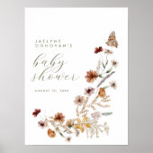 Wildblume unterwegs - moderne Babydusche von Boho Poster (Vorne)
