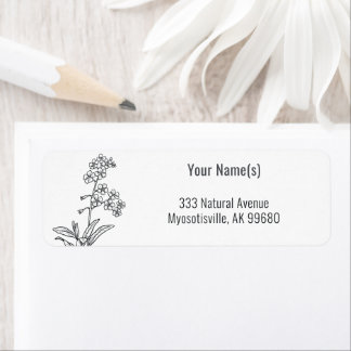 Wildblume Vergessen Sie nicht Schwarz und Weiß