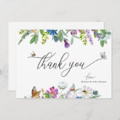 Wildblume | Vielen Dank Mitteilungskarte (Vorne/Hinten)