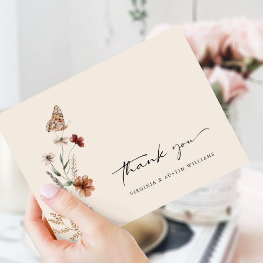 Wildblume Vielen Dank Postkarte