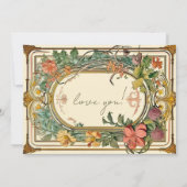 Wildblume Viktorianische Verzierte Grenze Hochzeit Einladung (Rückseite)