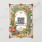 Wildblume Viktorianische Verzierte Grenzhochzeit Begleitkarte (Rückseite)