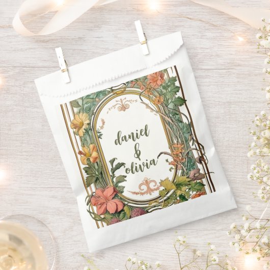 Wildblume Viktorianische Verzierte Grenzhochzeit Geschenktütchen (Ausgeschnitten)