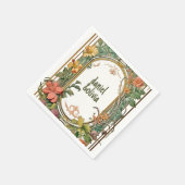 Wildblume Viktorianische Verzierte Grenzhochzeit Serviette (Ecke)