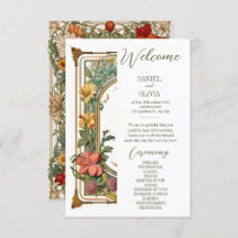 Wildblume Viktorianische Verzierte Hochzeitsprogra