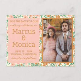 Wildblume Vines Custom Foto Save the Date Postkarte