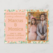 Wildblume Vines Custom Foto Save the Date Postkarte (Vorderseite)