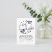 Wildblume Violet Baby Showbücher für Baby Begleitkarte (Stehend Vorderseite)