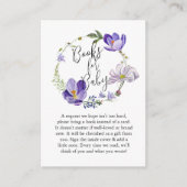 Wildblume Violet Baby Showbücher für Baby Begleitkarte (Vorderseite)