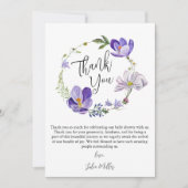 Wildblume Violet Babydusche Dankeskarte (Vorderseite)