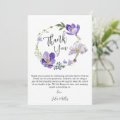 Wildblume Violet Babydusche Dankeskarte (Stehend Vorderseite)