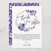 Wildblume Violet Babydusche Dankeskarte (Vorne/Hinten)