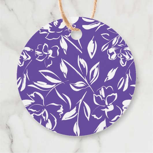 Wildblume Violet Babydusche Geschenkanhänger (Rückseite)