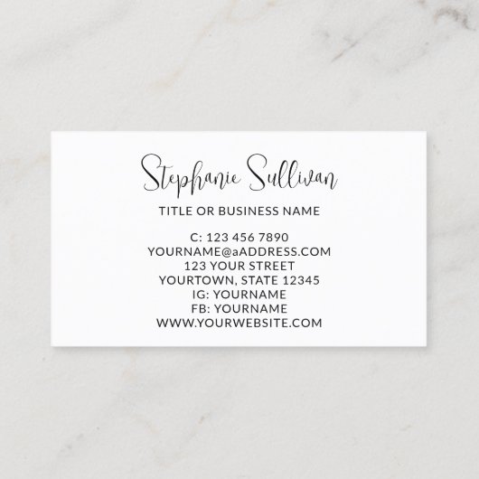 Wildblume Visitenkarte (Rückseite)