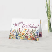 Wildblume von Aquarell Personalisiert Sommer Gebur Karte (Vorderseite)