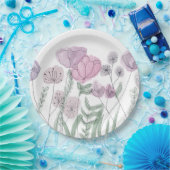 Wildblume von Aquarellen Pappteller (Party)