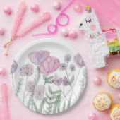 Wildblume von Aquarellen Pappteller (Party)