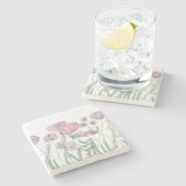 Wildblume von Aquarellen Steinuntersetzer (Seitenansicht)