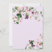 Wildblume von Aquarellen zum ersten Geburtstag Einladung (Rückseite)