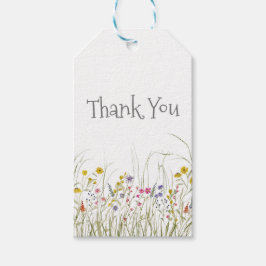 Wildblume von Aquarellfarben Danke Tag Geschenkanhänger