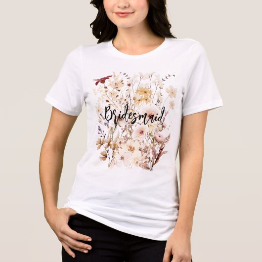 Wildblume von Bridesmaid Botanischer Liebhaber Tri-Blend Shirt (Vorderseite)