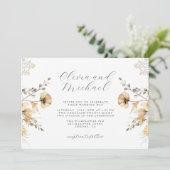 Wildblume von Creme und Sage Einladung (Stehend Vorderseite)