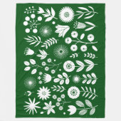 Wildblume von Grün und Weiß Fleecedecke (Vorderseite)