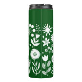 Wildblume von Grün und Weiß Thermosbecher (Rückseite)