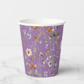 Wildblume von lila Papiersorten Pappbecher (Vorderseite)