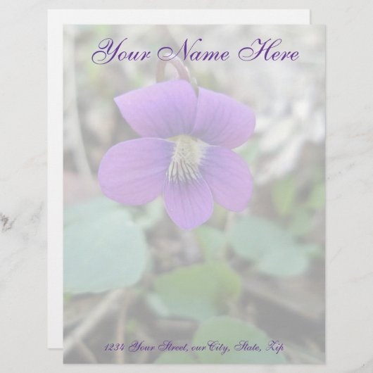 Wildblume von Violetten Briefbogen (Vorne/Hinten)