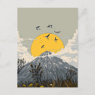 Wildblume Vulkanberg Feiertagspostkarte