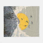 Wildblume Vulkanberg Fleecedecke (Vorderseite (Horizontal))