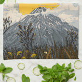 Wildblume Vulkanberg Geschirrtuch (Gefaltet)