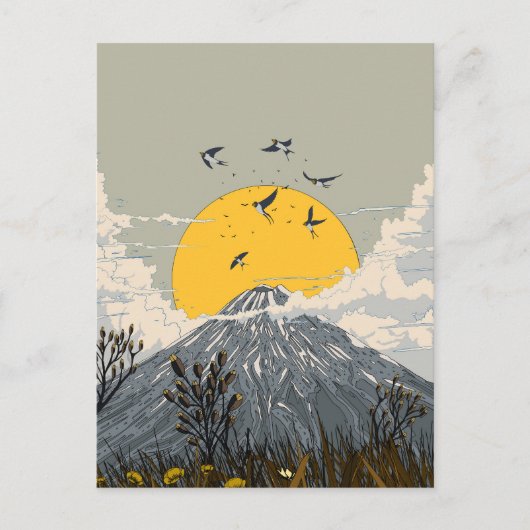 Wildblume Vulkanberg Postkarte (Vorderseite)