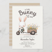 Wildblume Wagon Brown Sage Kinderdusche Einladung (Vorne/Hinten)