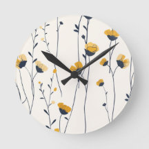 Wildblume Wanduhr, Blumenuhr, botanischer Gang