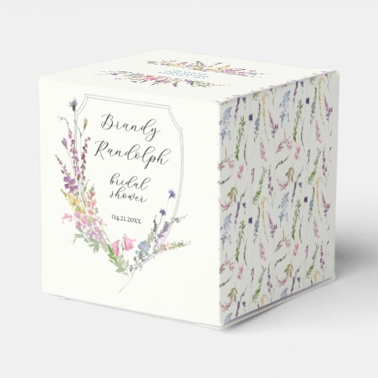 Wildblume Wappen Cube Geschenkschachtel (Rückseite)